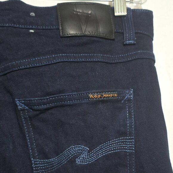 Nudie Jeans Co 100% Organic Cotton Lean Dean Jeans - Dry Black Indigo - Sz 33x34 - Picture 4 of 8